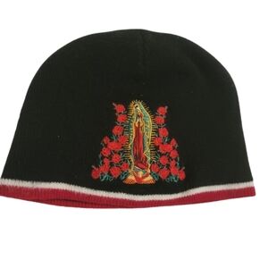 Supreme Guadalupe Beanie Black Beanie with Embroidered Design